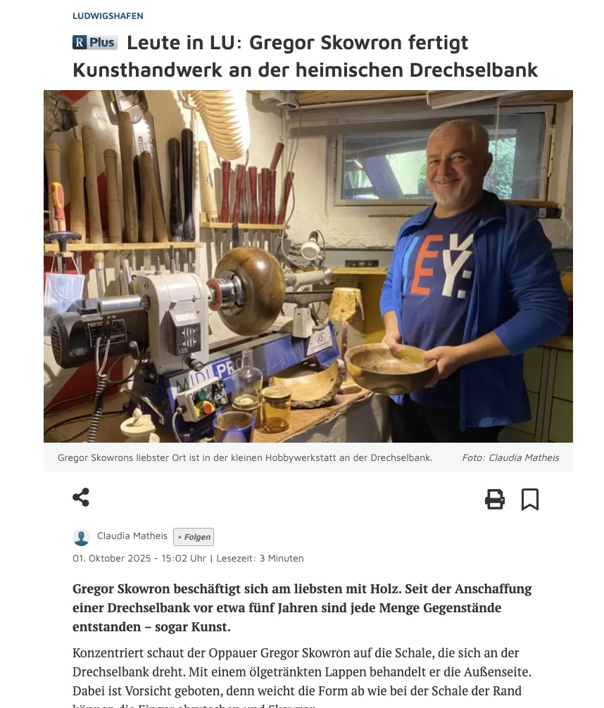 Rheinpfalz Artikel - Gregor Skowron